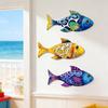 3 Pezzi Decorazione da Parete in Legno a Forma di Pesce per Casa al Mare Lago Decorazione da Appendere a Parete Scultura da Parete a Tema Oceanico Costiero per Bagno Nautico Decorazione Camera da Letto