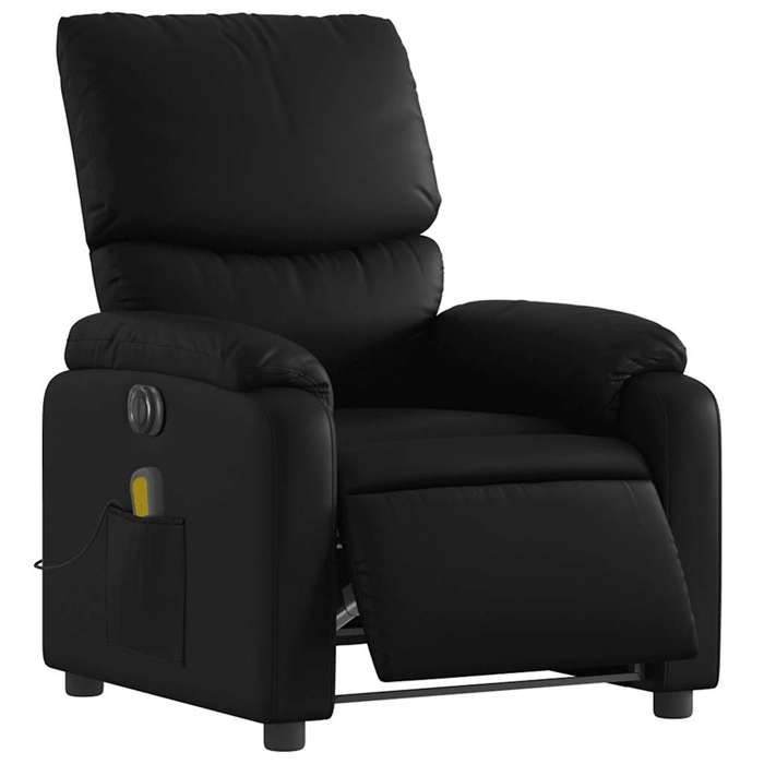 VidaXL Electric Reclining Massage Armchair Black Faux Leather 3204879