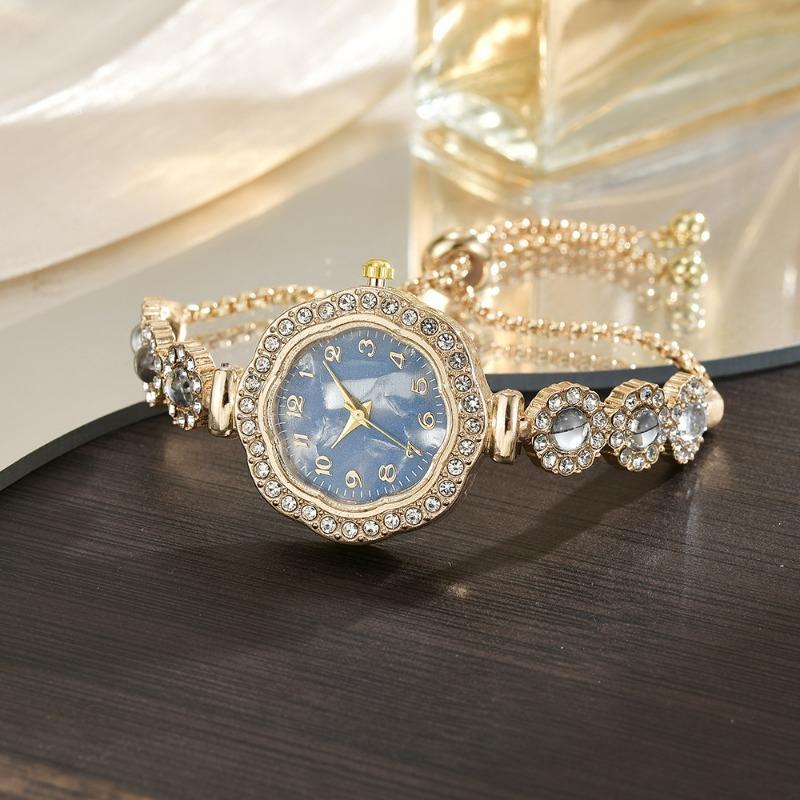 Full Diamond Sunflower Dial, Small and Thin with High Value Digital Face Pull Bracelet Women's Watch