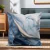 4pcs Blue Marble Pillow Covers 45x45cm Abstract Fluid Art with Gold Veins On White Base for Sofa Bed Decor Cotton Blend