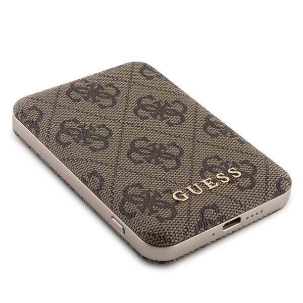 Set Guess Gubpm5P15X4Gemgw Iphone15 Pro Max 6.7 Hardcase + Powerbank 5000Mah Magsafe Brown 4G Metal Logo