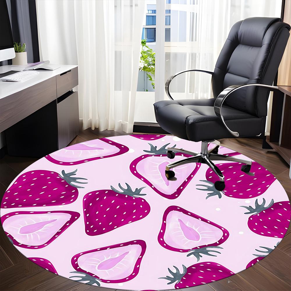 1pc Strawberry Pattern Carpet for Office, Non-slip, Soft and Durable Office Rug, Perfect for Office yy260128064