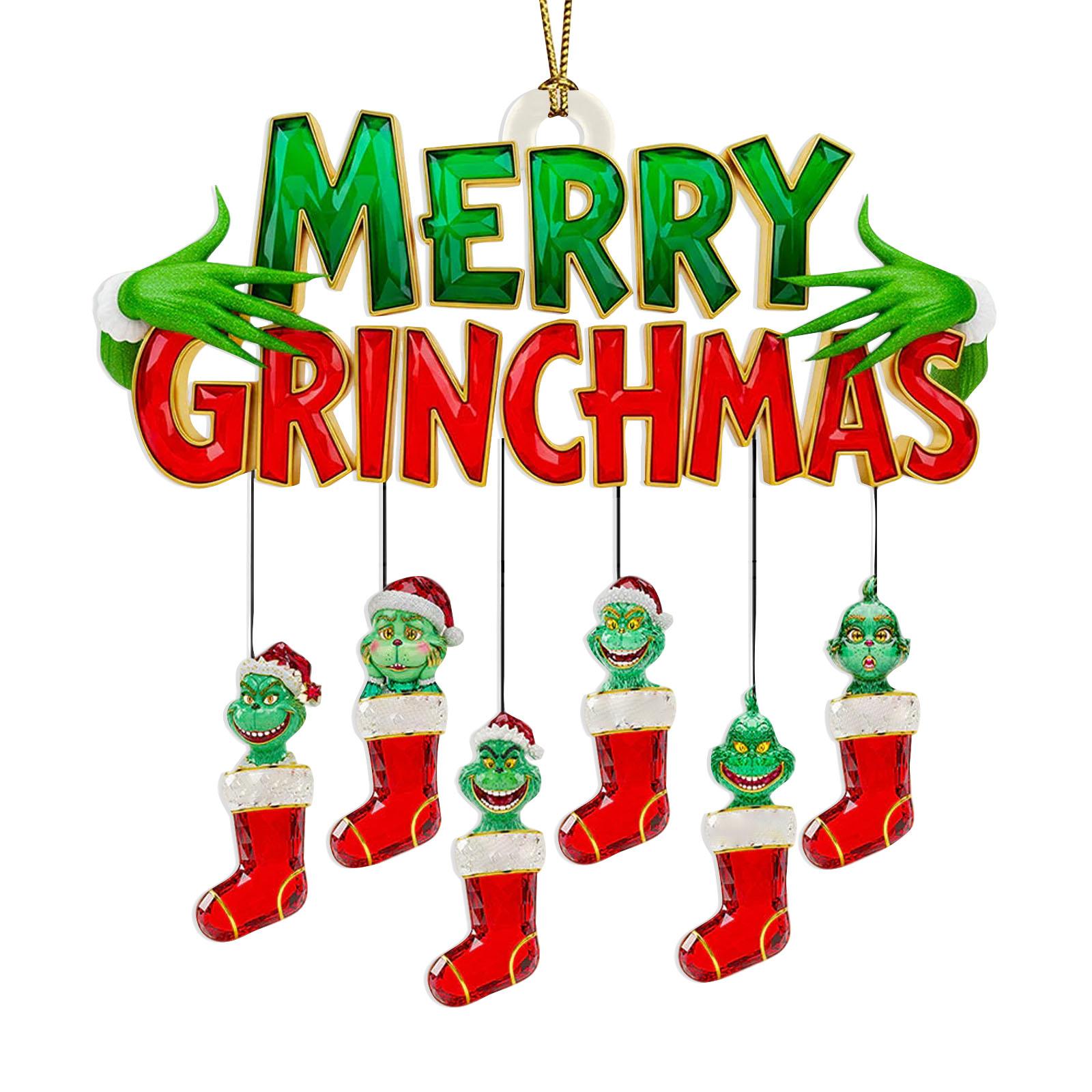 

Прикраси для різдвяної ялинки - Кумедні ялинкові прикраси - Кумедна зелена лялька Різдвяні прикраси з підвісками Подарунки для домашньої вечірки One Size