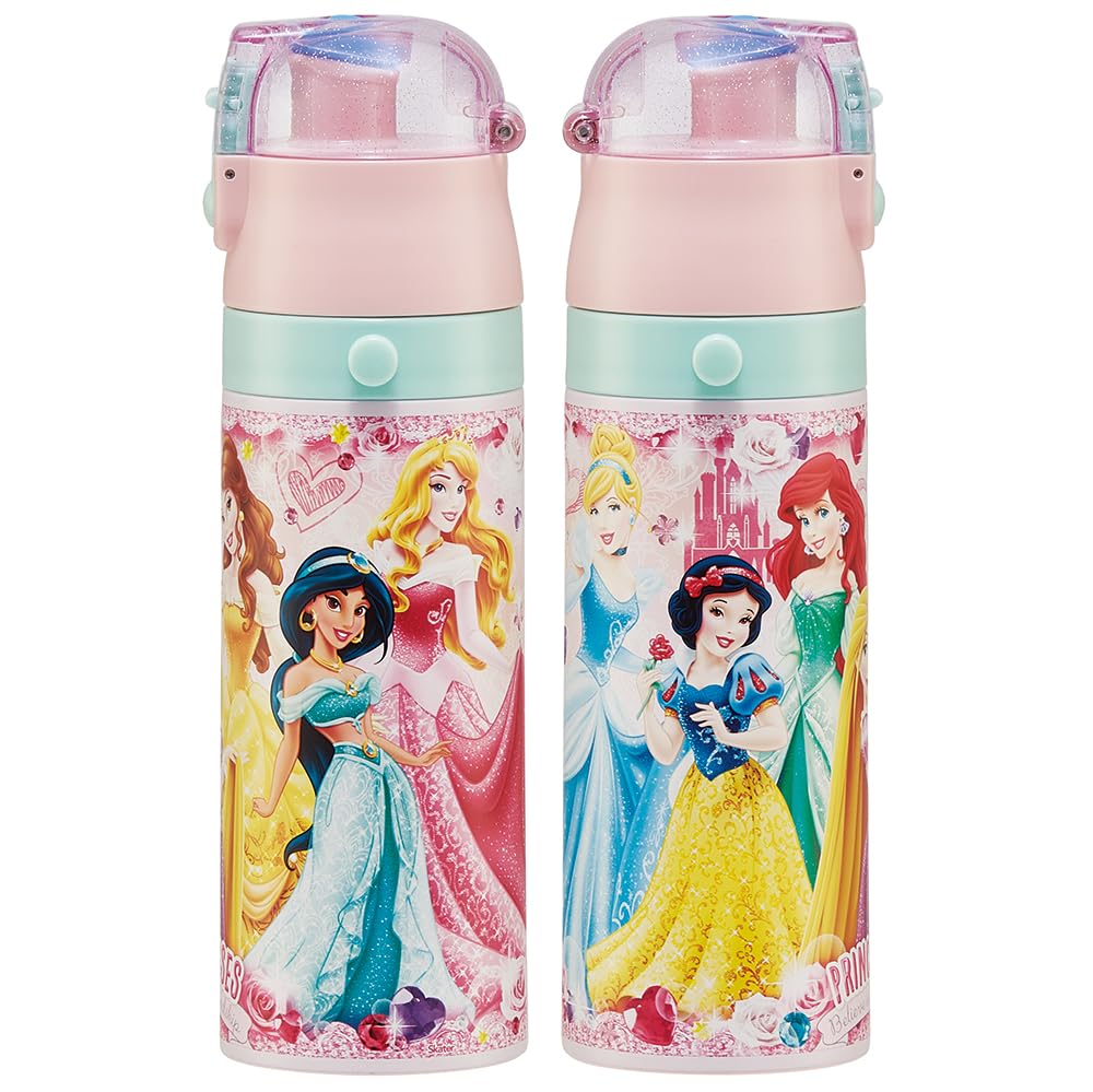 Skater Stainless Steel Water Bottle for Direct Disney Princess Lightweight and Cooling Sports Water Kids, Drinking, 470ml, 24, Child-Friendly, Only,