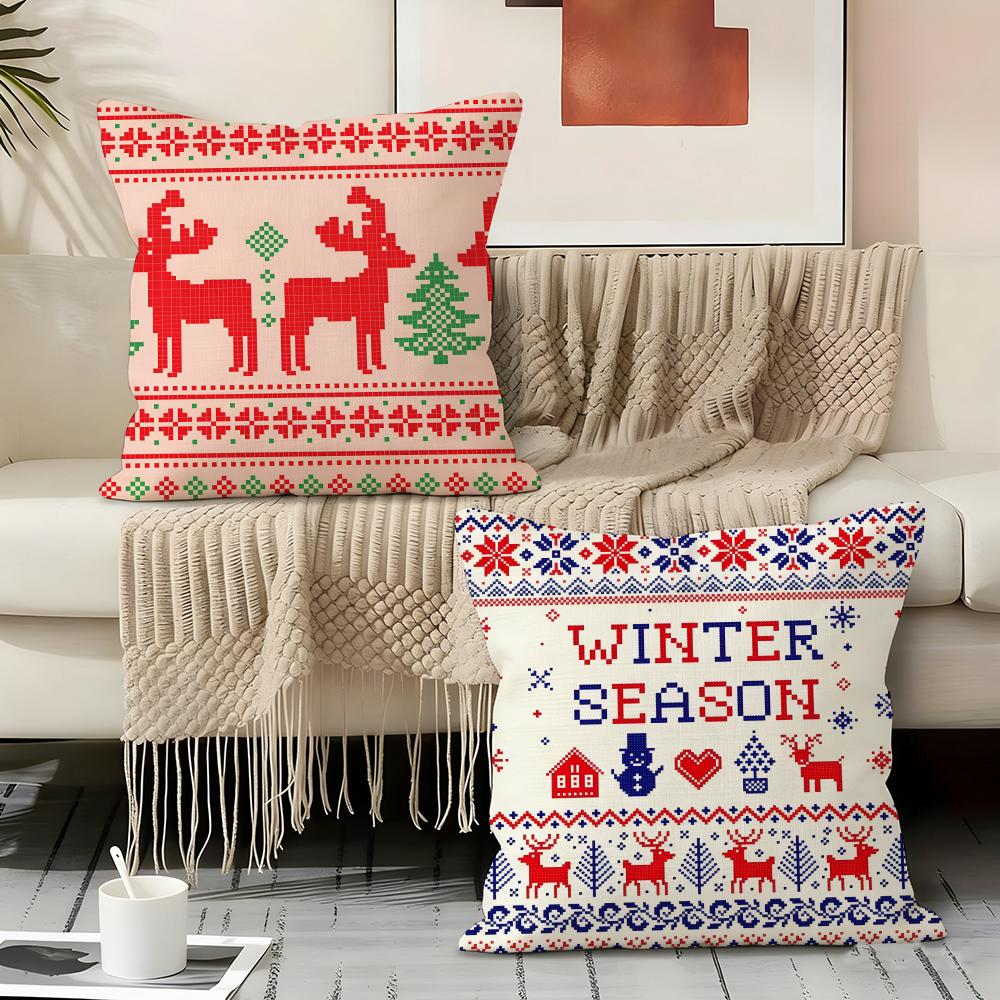 Reindeer Cute Pillow Case Pillowcase, Double-Sided Printed, Sofa Cushion, Bedroom Headboard Pillow