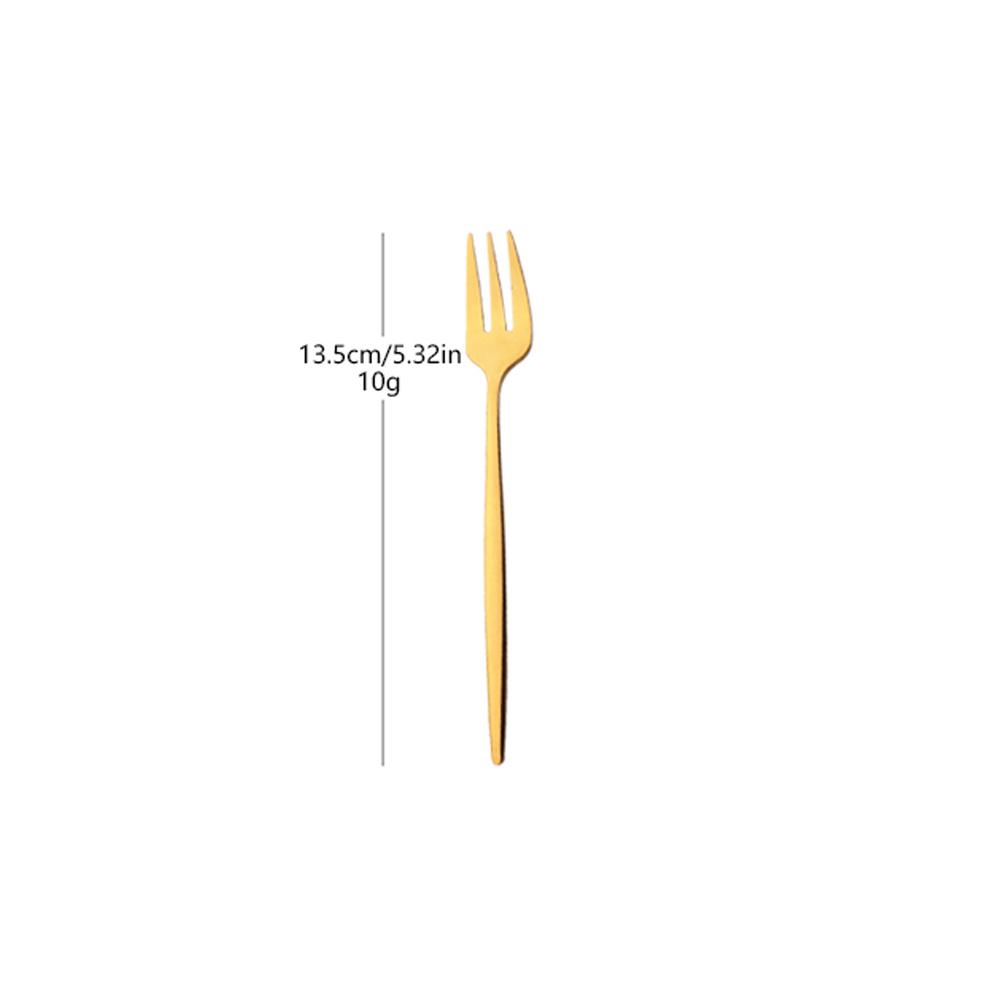 4Pcs Gold Fruit Cake Dinnerware Set Mirror Stainless Steel Tea Fork Set Snack Dessert Fork Small Salad Cutlery Kitchen Utensils