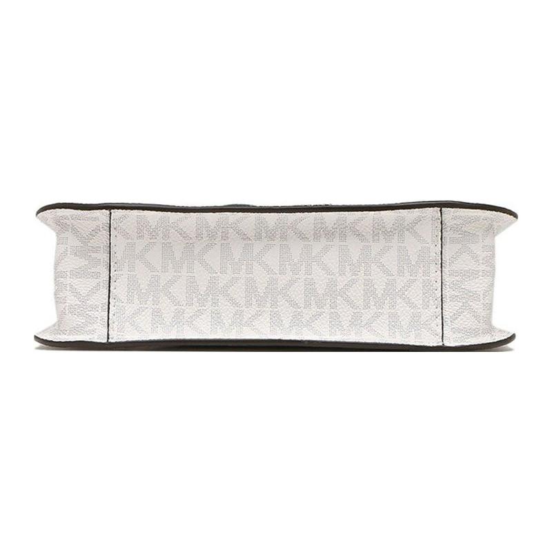 MICHAEL KORS Briley Logo Printed Logo Coated Canvas and Polyester Messenger Bag Shoulder Crossbody Bag Small Women's White
