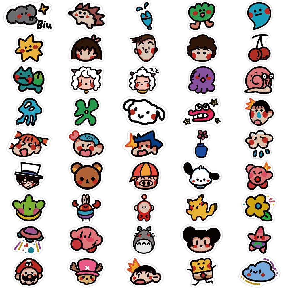 Trendy 90 Cartoon Oldschool Stickers Diy Waterproof Decals For Luggage Pens Guitars Notebooks Vintage Style