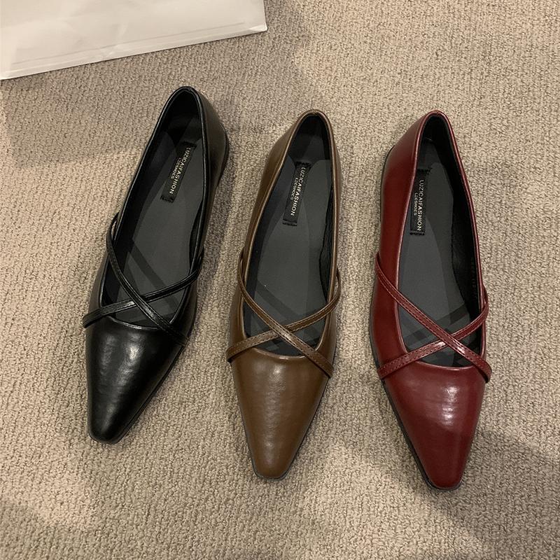 Pointed Toe Flats Shoes Women Fashion Shallow Sandals 2024 Walking Dress Shoes Casual New Fashion Cozy Autumn Sexy Mujer Zapatos