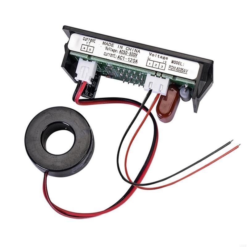 LED Voltmeter Ammeter, Red and Green Digital Multimeter Display Current Tester,AC50-500/0-600VDetector