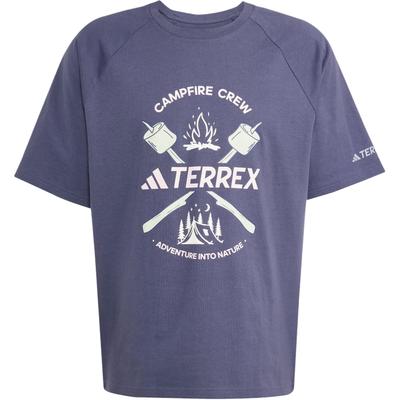 Terrex Polygiene Grafiklogo Strick Lockere Passform Rundhalsausschnitt T-Shirt Herren Oberteile Dunkelblau JI8318