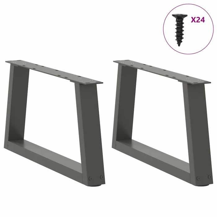 VidaXL V-shaped Coffee Table Legs, 2 Pieces, Anthracite, 60 X (30-31,3) Cm, Steel 4012534