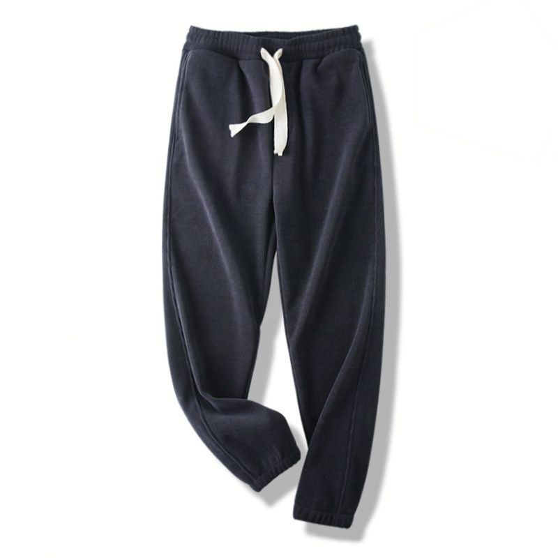 American-Style Heavy Chenille Pants with Velvet Men s Winter Extra Thick Silver Fox Velvet Sweatpants Foreign Trade Cattle Goods Sports Casual Pants Dark gray 3XL