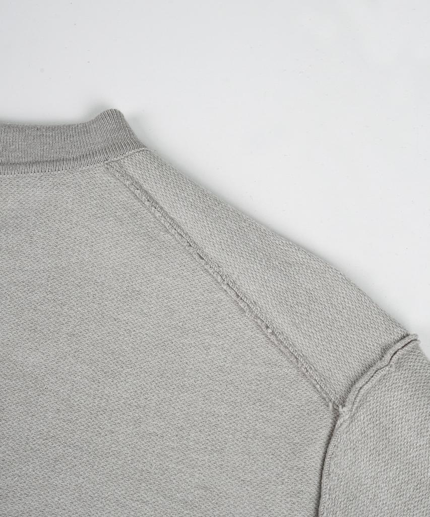 BIRBANTE Soft Washable Two-Tone Collared Knit - Ivory