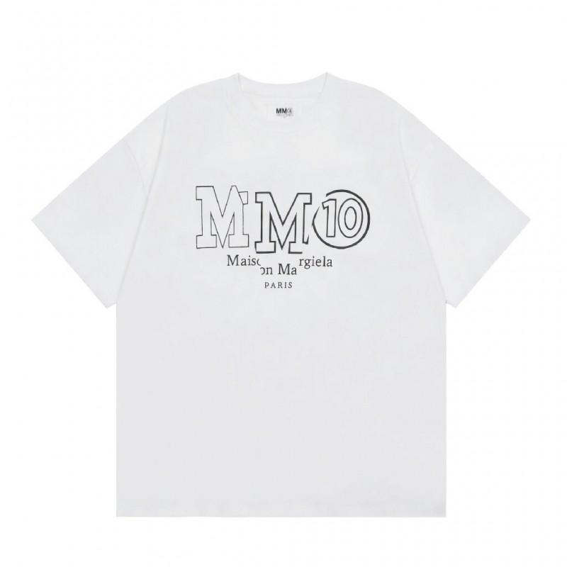 Digital Print MM6 Cotton T-Shirt Men Women Short Sleeve Casual Top 230g