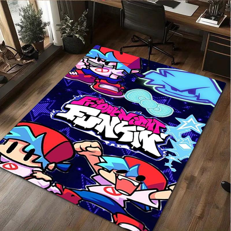 Friday Night Funkin' Logo Home carpet Office Decorative Carpet For Living Room Bedroom Door Mat Floor Rug Computer Chair Area Rug