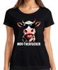 MOO-THERFUCKER Lustige Kuh Bauernhof Sonnenbrille Frech Humor Damen T-Shirt