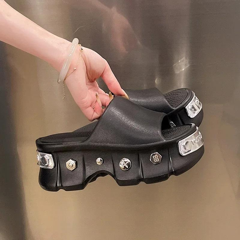 Fashion Summer Ins Women's Men Large Size Thick Bottom Sandals Couples Letter Casual Slippers Unisex Adult Beach Shoes Size 35-40