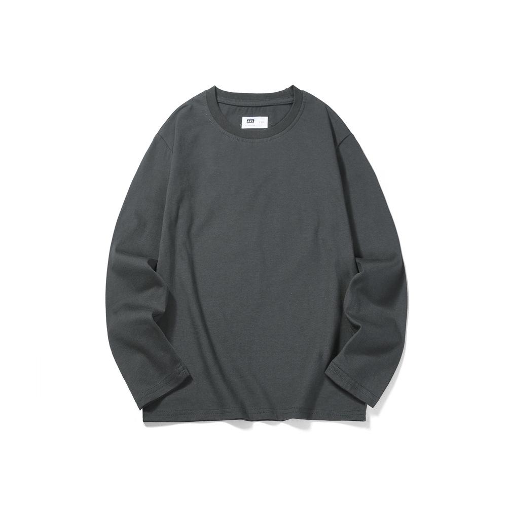 

Детская футболка с длинными рукавами из хлопка в корейском стиле на весну/осень - однотонный топ для мальчиков 120 cm