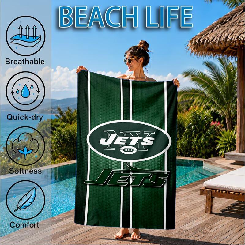 New York Football Logo Beach Towel, Microfiber Beach Towel, Perfect For Pool, Beach, Travel, Home Decor Beach Party Fan gifts