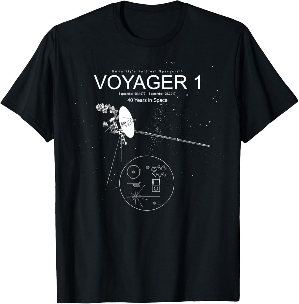 Voyager 1huunisexitys Farthest Spacecraft40 Years In Space Tshirt Unisex Summer Streetwear Tops Vintage Graphic T Shirts