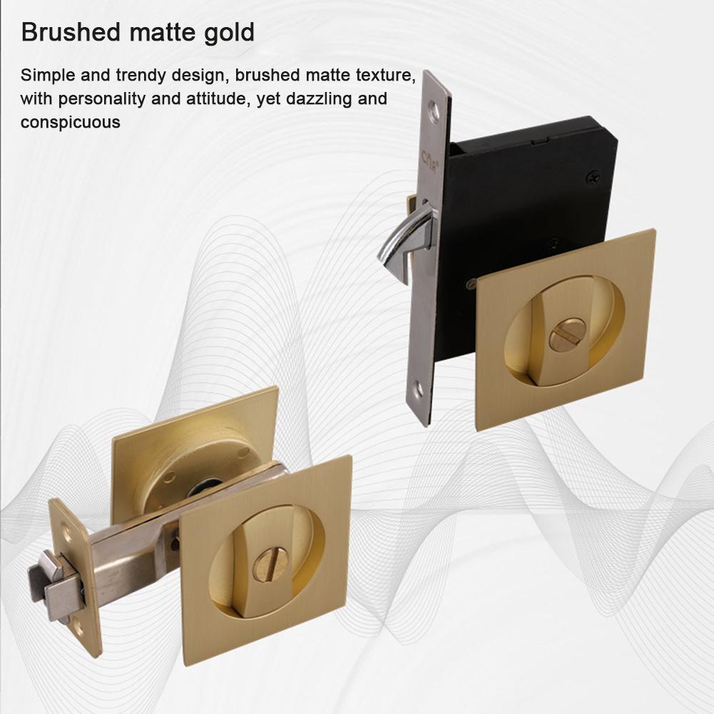 Keyless Squared Pocket Door Lock Easy Installation Zinc Alloy Hook Lock For Living Room