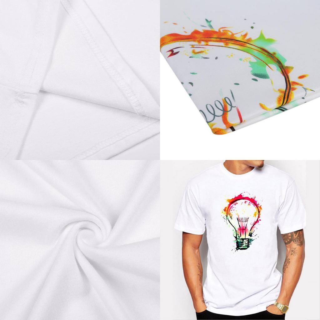 Owl Light Bulb Skull Pattern T Shirt For Men Casual Short Sleeve Printed Fabric Youth Wear
