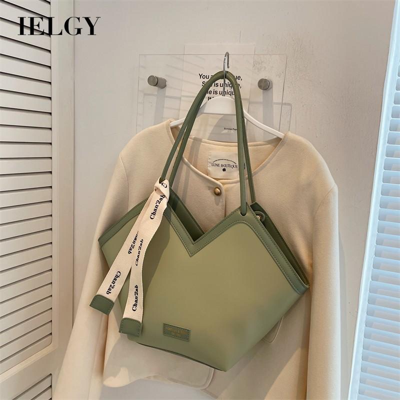 IELGY trendy fashion drawstring heart shaped large capacity shoulder bag for women