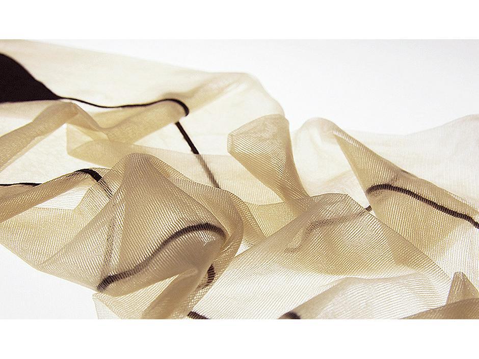 European & American Sexy Vertical Striped Over-the-Knee Stockings - Ultra-Thin Flesh-Colored/Black