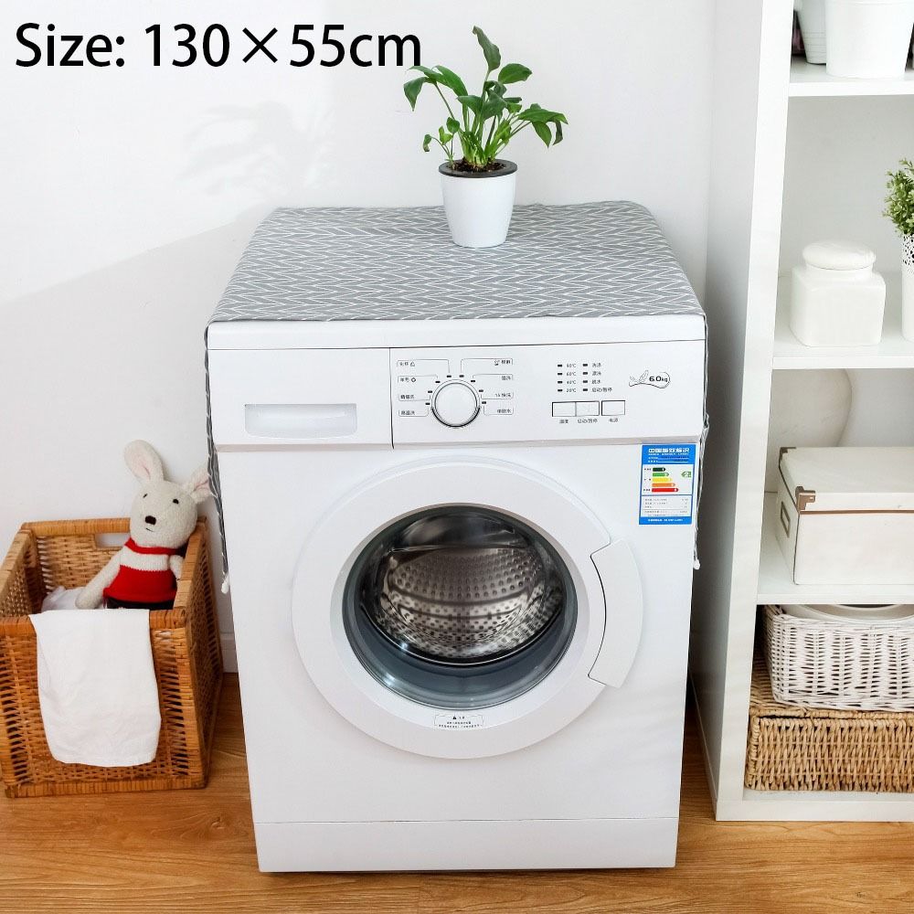 Rustic Style Washing Machine Dustproof Cover Printing with Pocket Dryer Dust Cover Multi-purpose Washable
