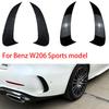 ABS Rear Bumper Vent Canard Spoiler Wind Knife Body Kits For Benz W206 C206 2022 2023