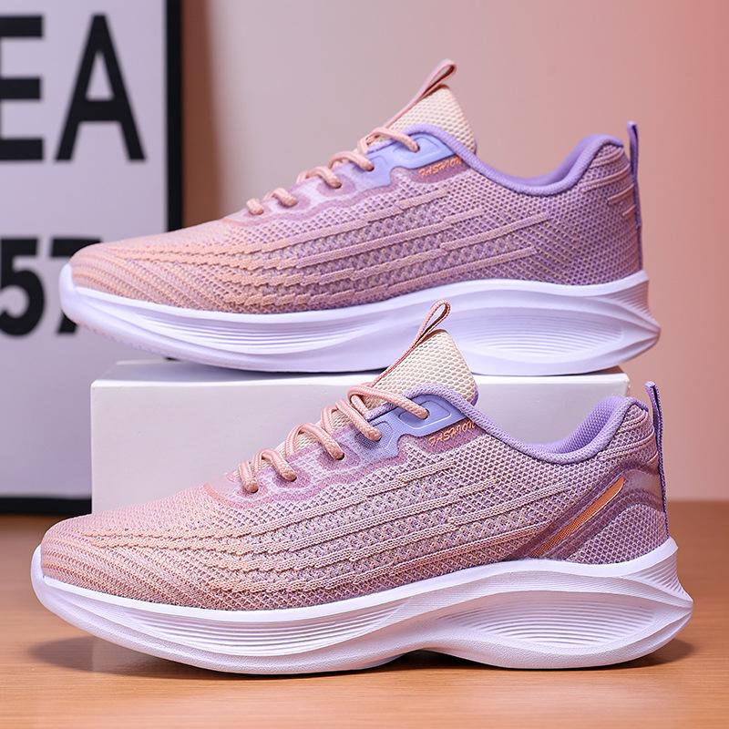 Shoes Spring and Autumn new soft-soled lightweight sports shoes mesh breathable thick-soled heightening casual running shoes 35