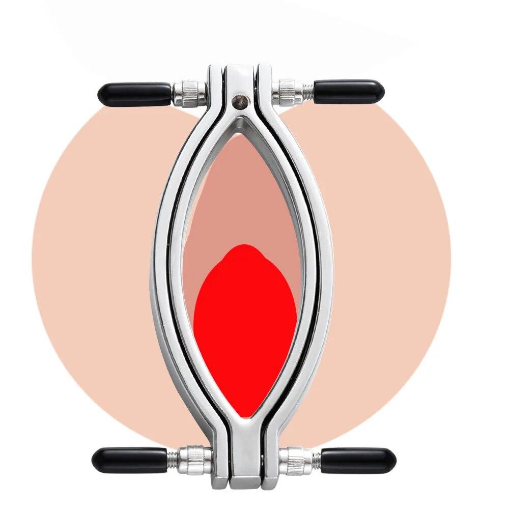 Bdsm Bondage Flirting Sex Toys of Adjustable Stainless Steel Clitoris Labia Clamp for Adults Games To Vagina Opener Stimulator