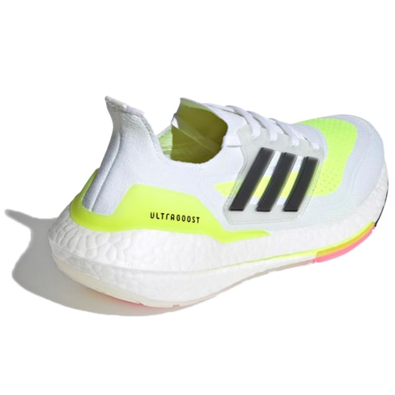 Adidas Ultra Boost 21 White Solar Green Women's Sneakers FY0401