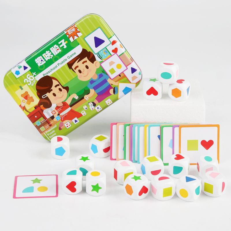 Kid Geometric Di Set Board Memory Games Shape Colour Matching Sorter Stacking Blocks Montessori Puzzle Sensory Boy Toy Gift