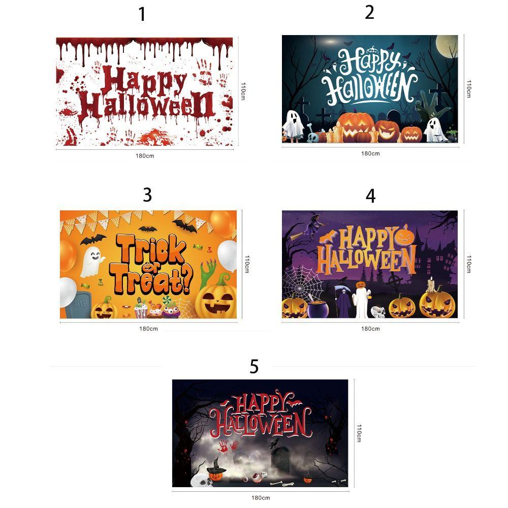 Scary Atmosphere Halloween Flag Trick Or Treat Happy Halloween Banner Multi-style   Home Decor