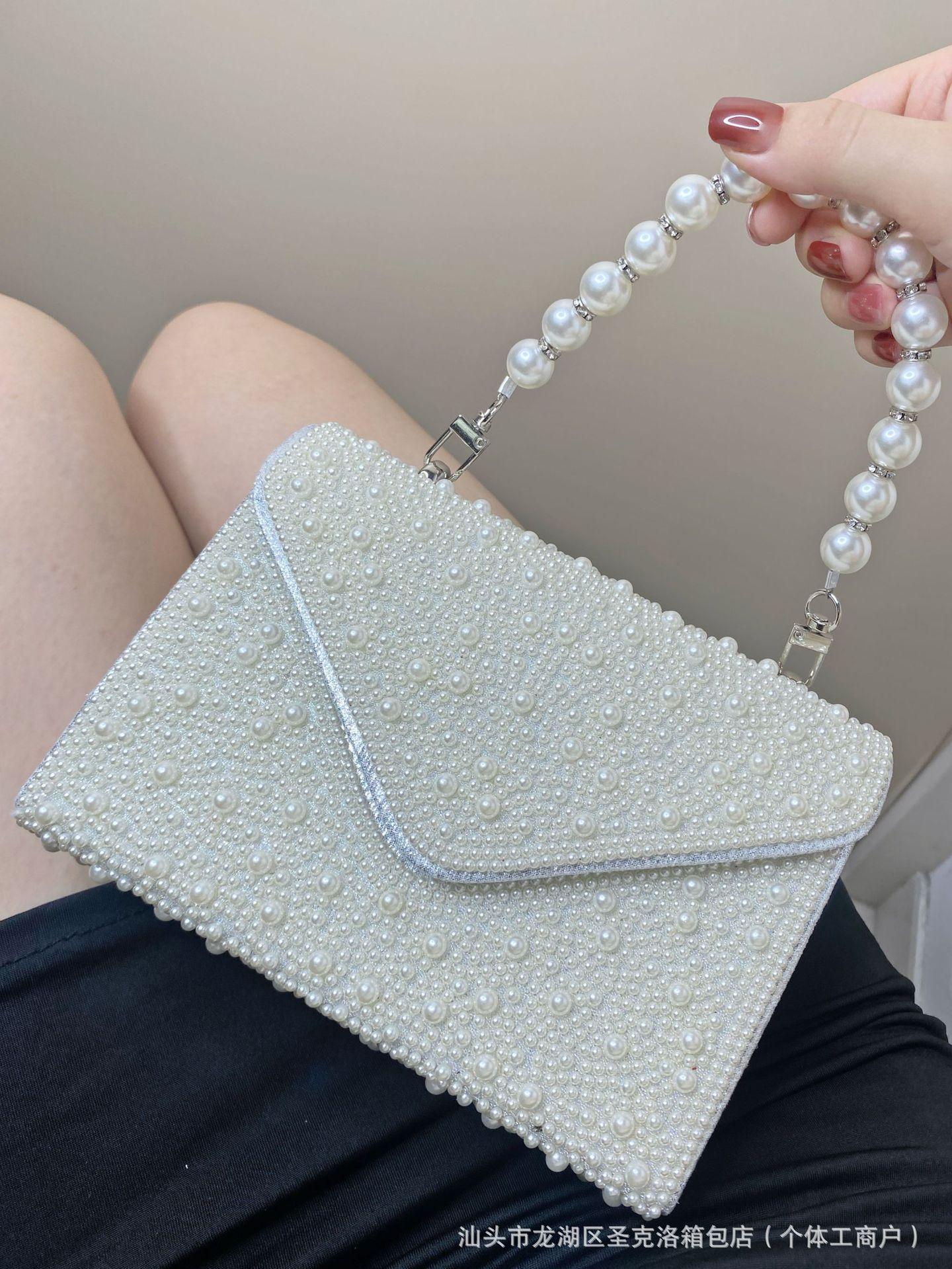 

2024 Летняя Премиум Сумка-вечеринка с Жемчугом Роскошная Вечерняя Сумка Знаменитости Со Стразами Сумка Через Плечо 19*14*7