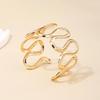 S/Round Shape Irregular Wide Bracelet Wave Opening Retro Hand Ring Zinc Zinc Alloy Wide Opening Bangle  Gift