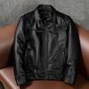 Genuine Leather Jacket Men Short Business Casual Real Cowhide Biker Jacket