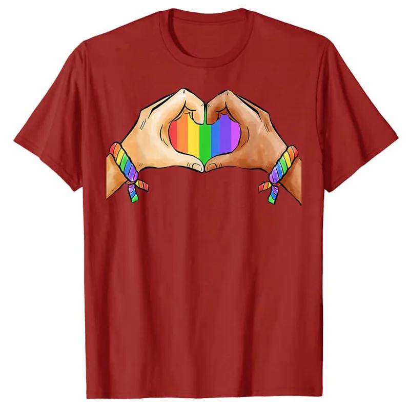 Gay Pride Clothing LGBT Rainbow Flag Heart Unity TShirt Love Unit Graphic Saying Tee Tops Lgbtq Aesthetic Clothes HuUnisex Rights