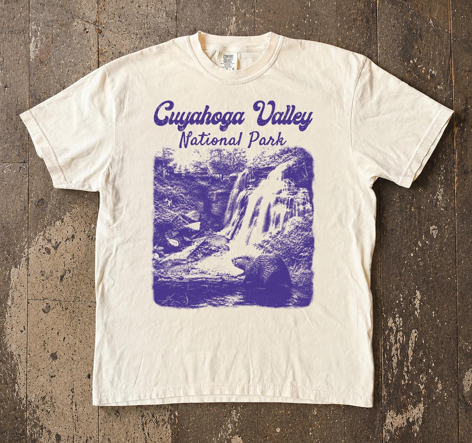 Vintage Cuyahoga Valley National Park T-Shirt, Hiking Beaver Graphic Tee 3XL