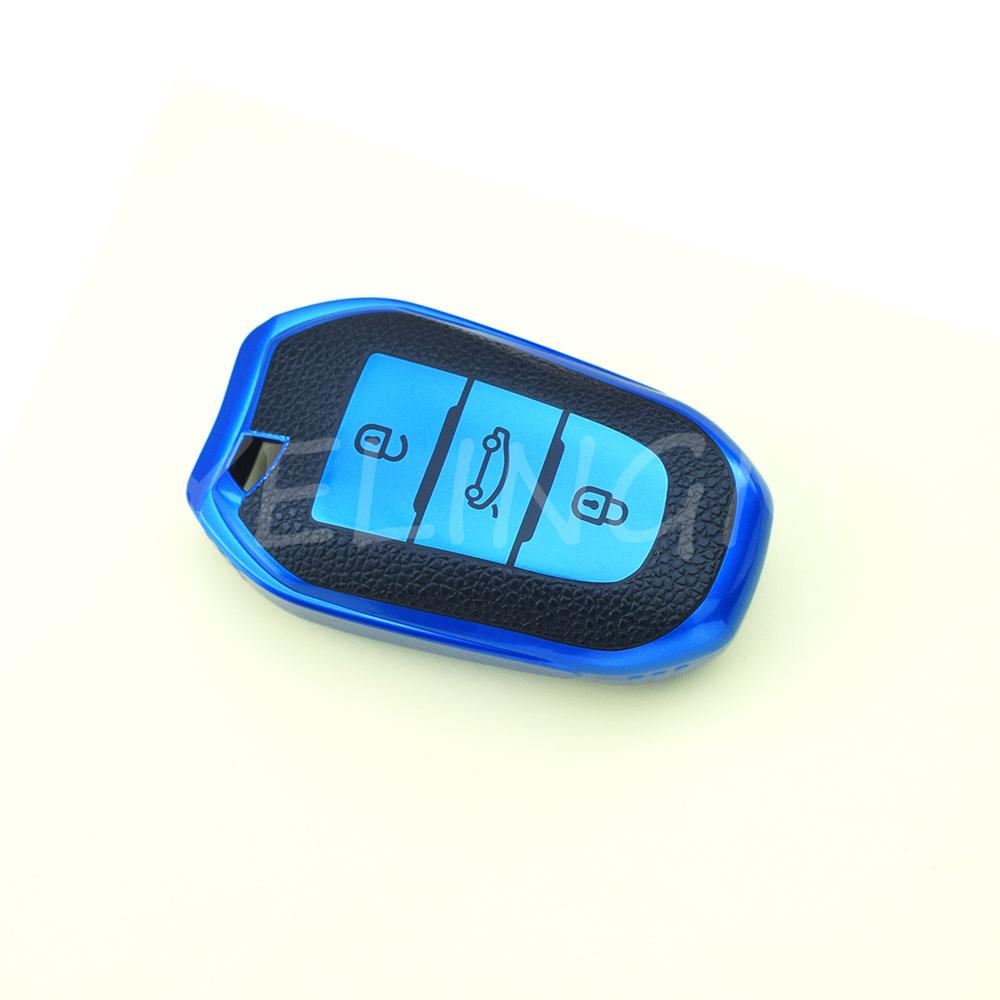Tpu For Peugeot 2008 3008 4008 5008 308 408 508 Citroen C1 C2 C4 C6 C3-Xr Grand Ds3 Ds5 Leather Car Smart Key Case Cover Shell