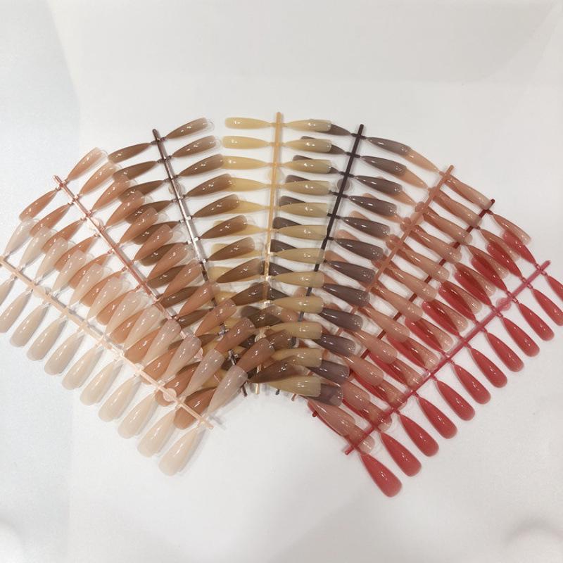 Jelly & Nude Wearable Nail Tips - 240 Pcs In Box: Ice Transparent & Colorful False Nails