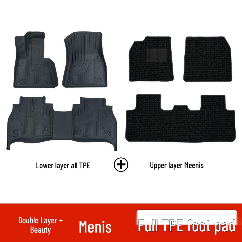 Environmentally Friendly TPE Floor Mats for BMW X5L - Odorless, Double Layer, Wear-Resistant Interior Carpets