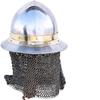 Mittelalterlicher byzantinischer Kesselhut 16 Gauge mit 9mm flachen, vernieteten Ringen Kettenhemd Silber