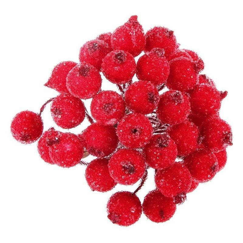 Mini Fake Fruit Foam Berries Artificial Pomegranate Red Cherry Bouquet Artificial Flower Decorations Christmas Red Berry Decor