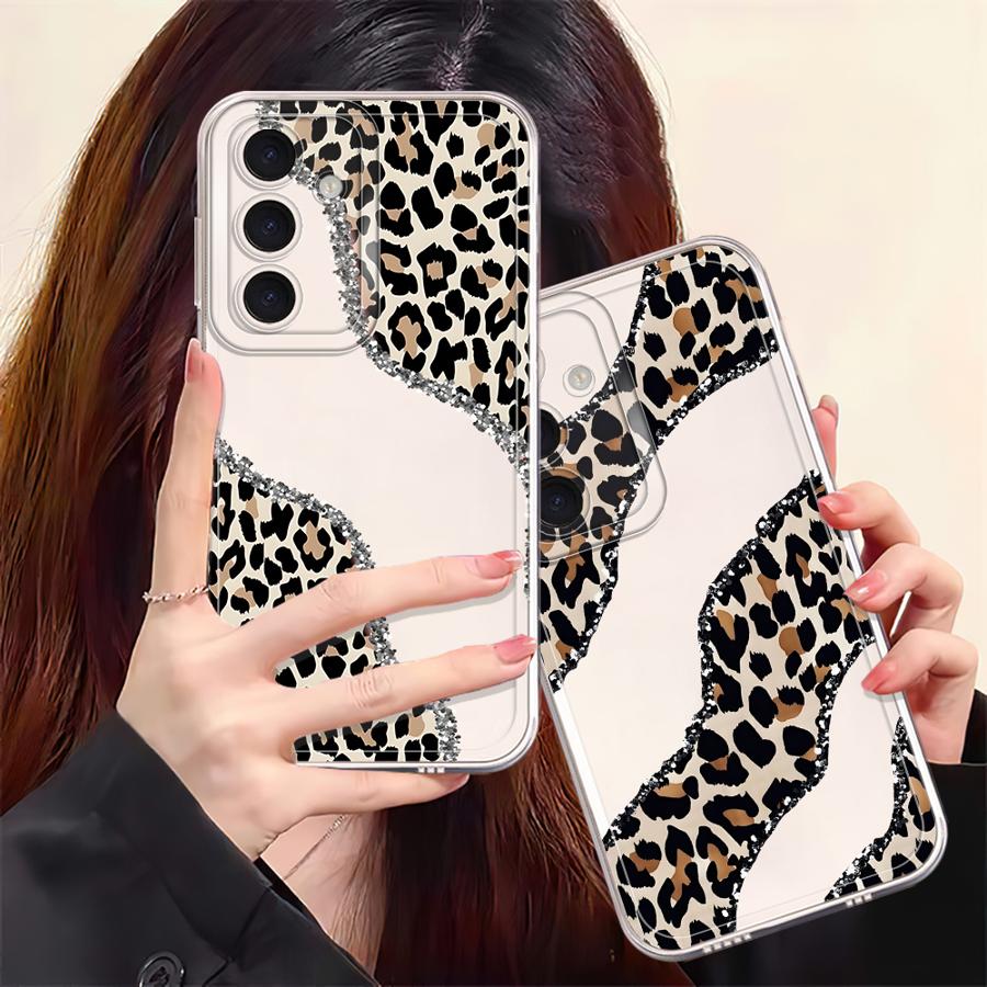 Minimalist Leopard Print Case for Samsung Galaxy A57 A54 A15 A34 A35 A55 A56 A25 A51 A36 A37 A52 A14 A16 A52 A17 A26 A24 Phone
