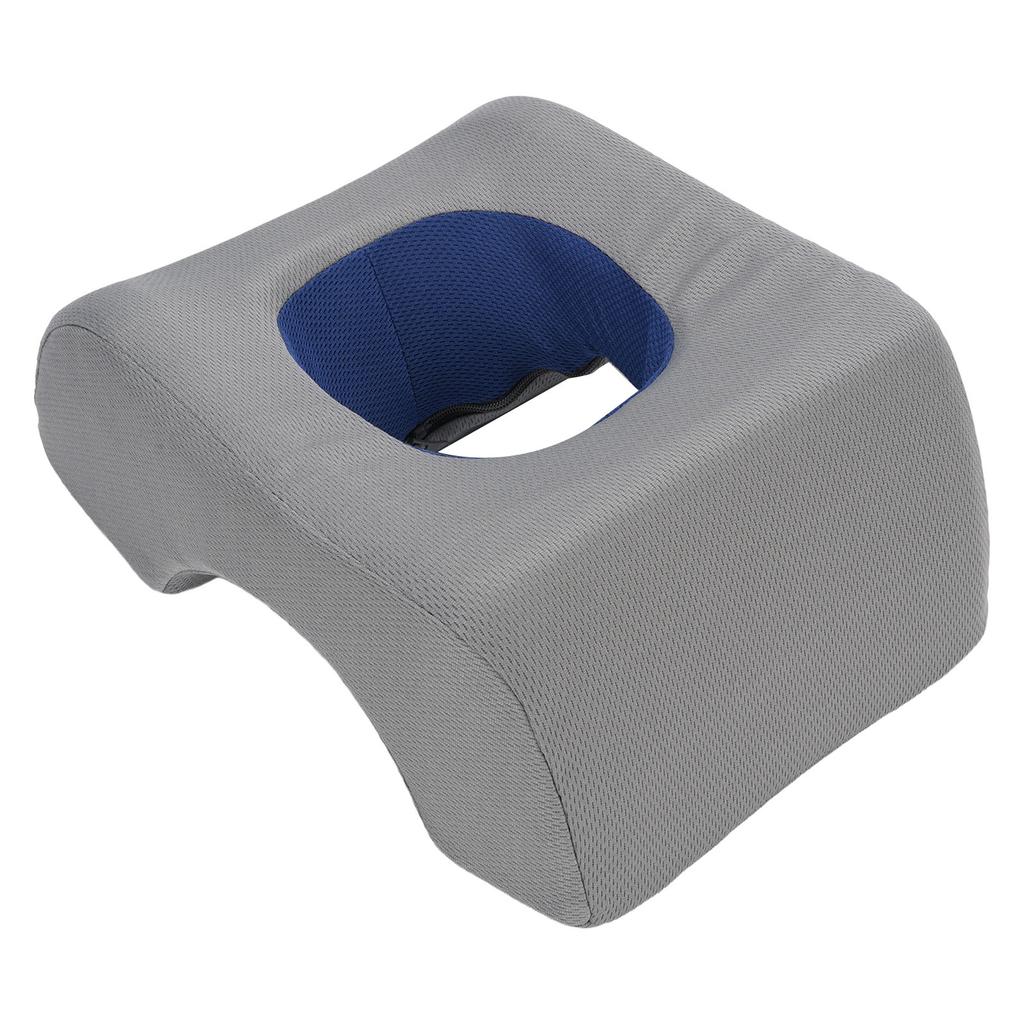 Gesicht nach unten Kissen Weiches Mittelloch Tragbares Gesichts-Kopfstützenkissen Kissen für Schönheitssalon Zuhause Grau