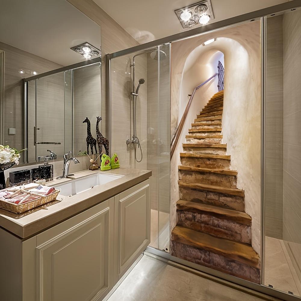 3D-Türsticker, abnehmbare wasserdichte selbstklebende Tapete, PVC-Sticker, geeignet für Wohn-, Büro- und Treppenhaus-Dekorationsstile