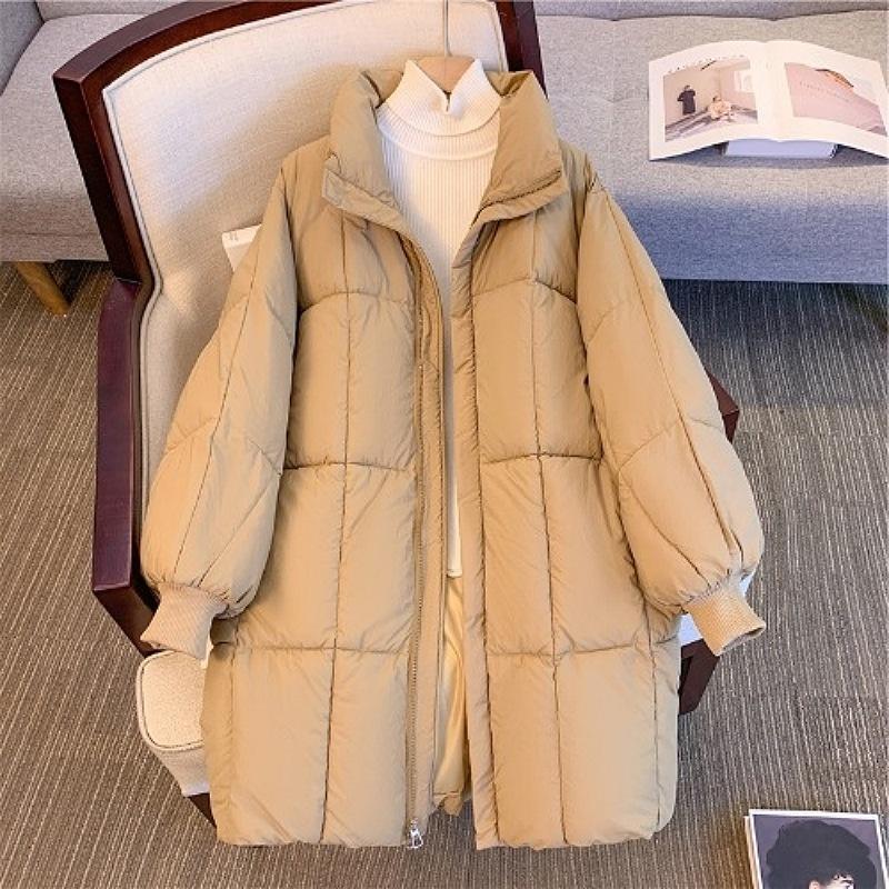New Down Padded Clothes Women's Winter Long Padded Jackets Loose Trend Knee Padded Jackets